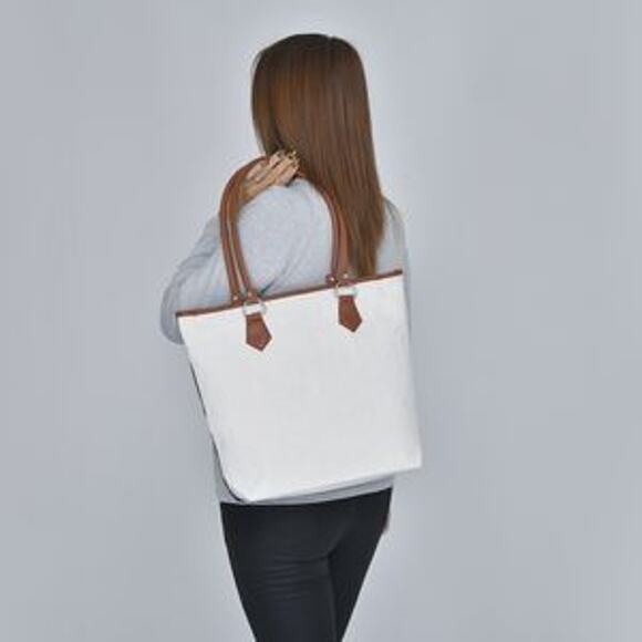 NWOT Navy Realistic Owl Print Pattern Tote Bag with Handle Drop - Picture 3 of 7